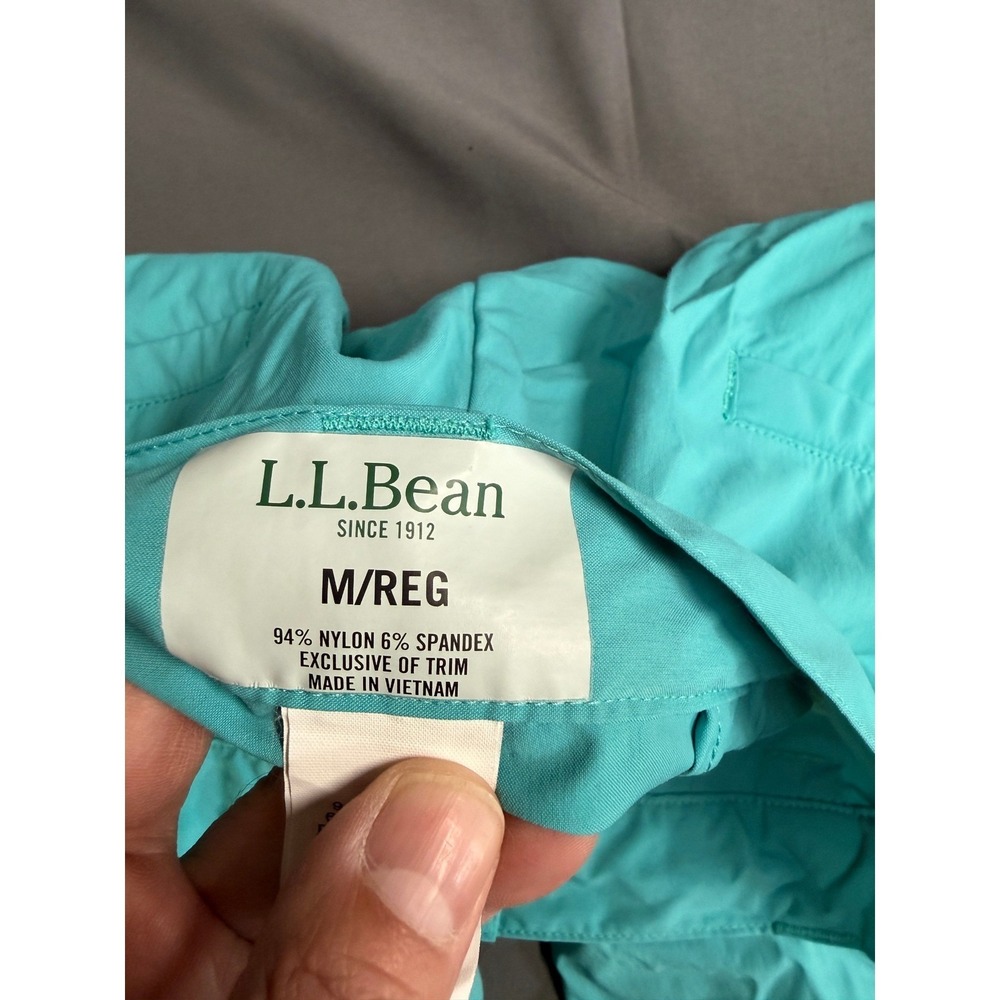 LL Bean Comfort Gold Shorts Mens Medium Regular Teal Blue Nylon Spandex Hiking - Picture 5 of 11